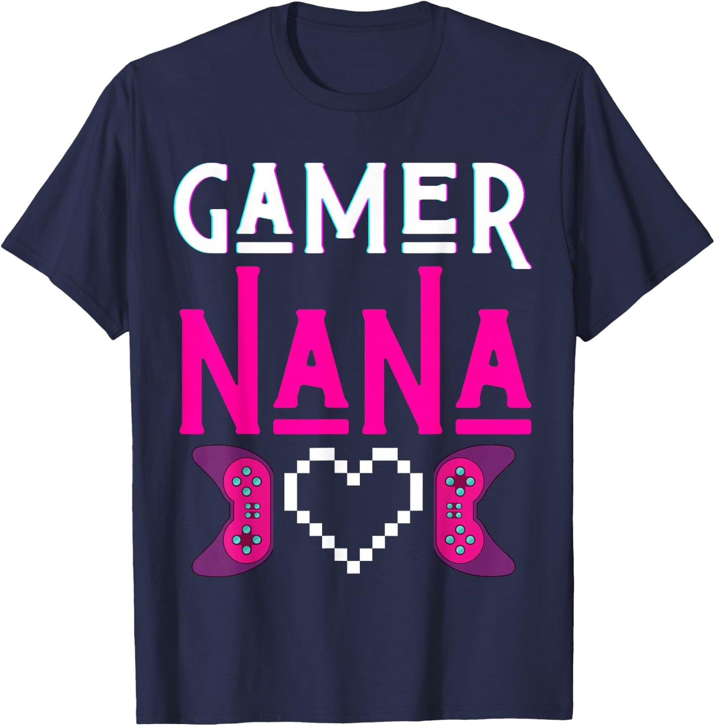 Gamer Nana Grandma Plays Video Game Funny Mimi Gaming Women T-Shirt - T-Shirt | Navy
