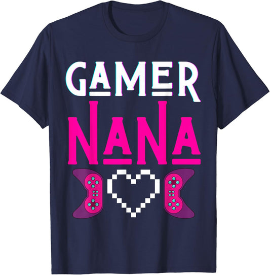 Gamer Nana Grandma Plays Video Game Funny Mimi Gaming Women T-Shirt - T-Shirt | Navy