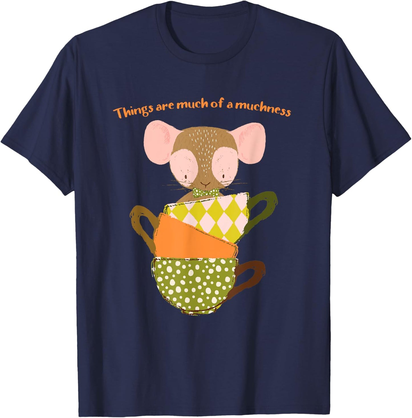 Alice in Wonderland Cute Dormouse Literary Muchness T-Shirt - T-Shirt | Navy