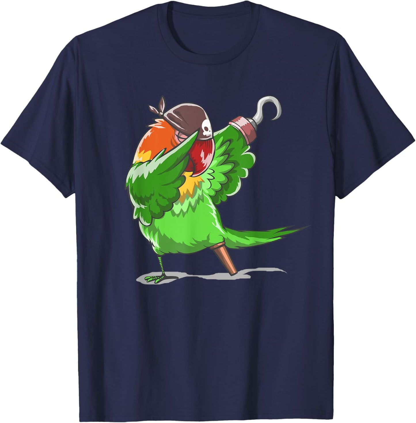 Dabbing Pirate Parrot , Gasparilla Parade Art T-Shirt - T-Shirt | Navy