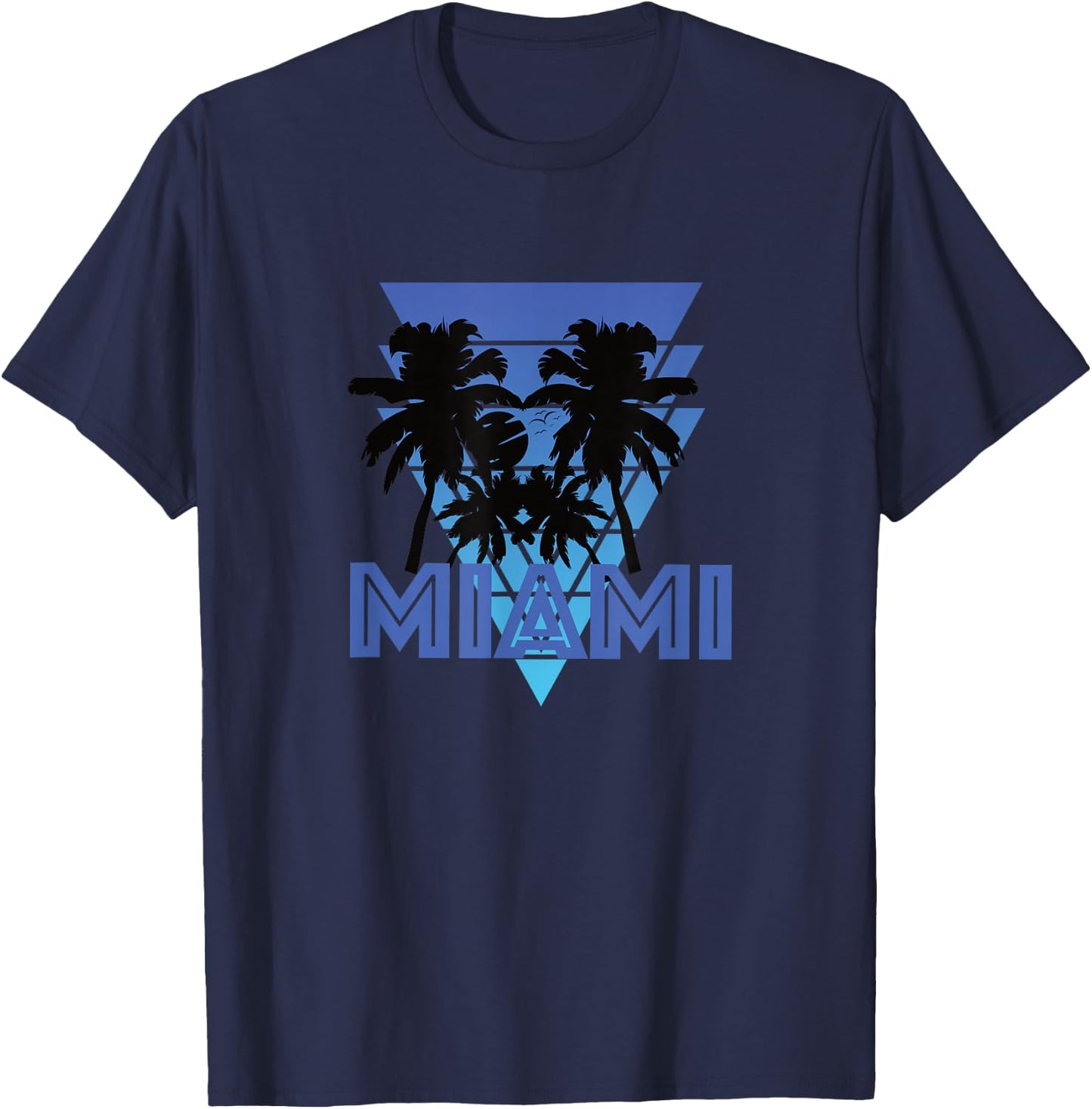 Retro Florida MIAMI vintage palm trees T-Shirt - T-Shirt | Navy