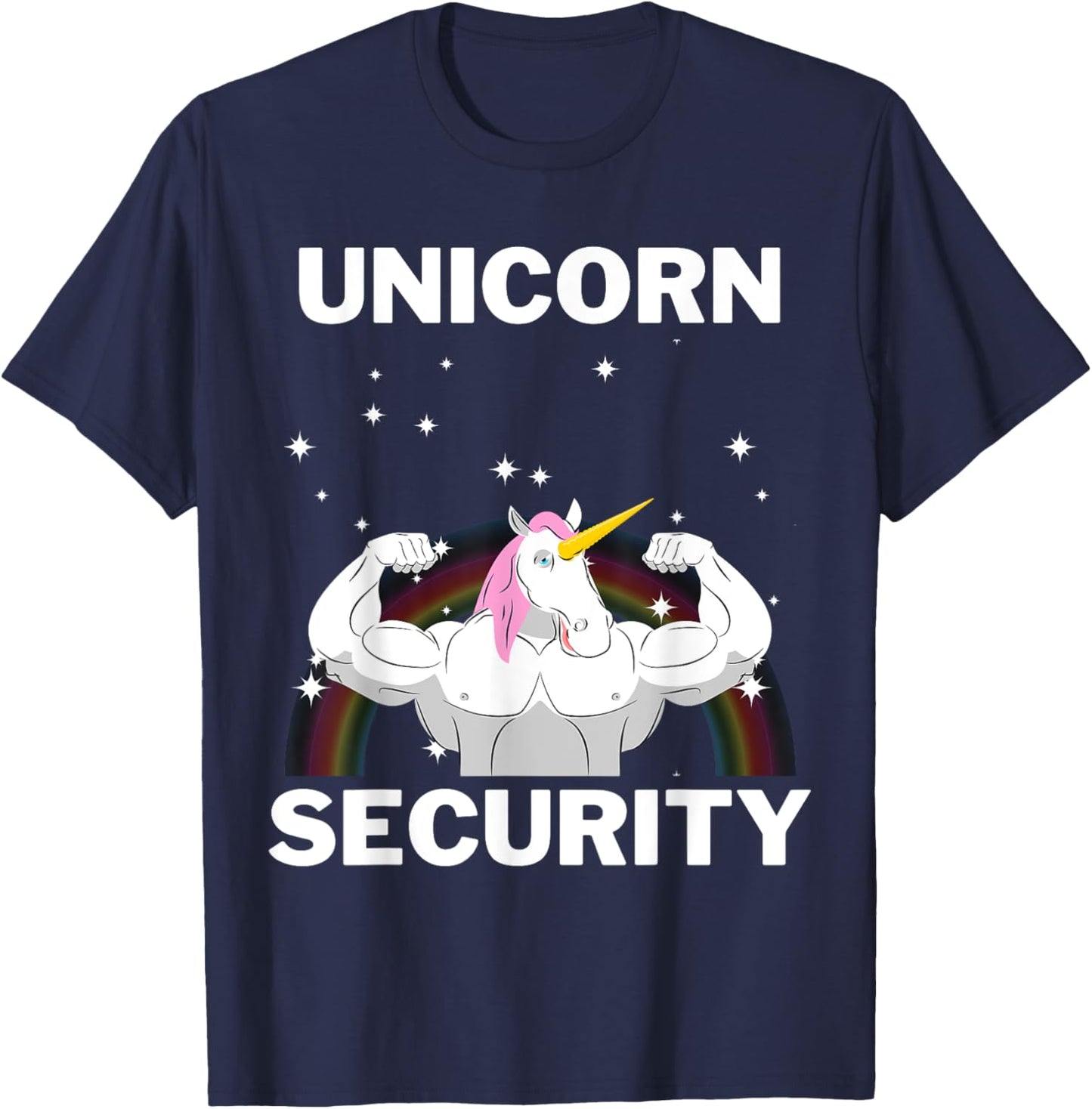 Unicorn Security Funny Gift Buff Strong T-Shirt - T-Shirt | Navy