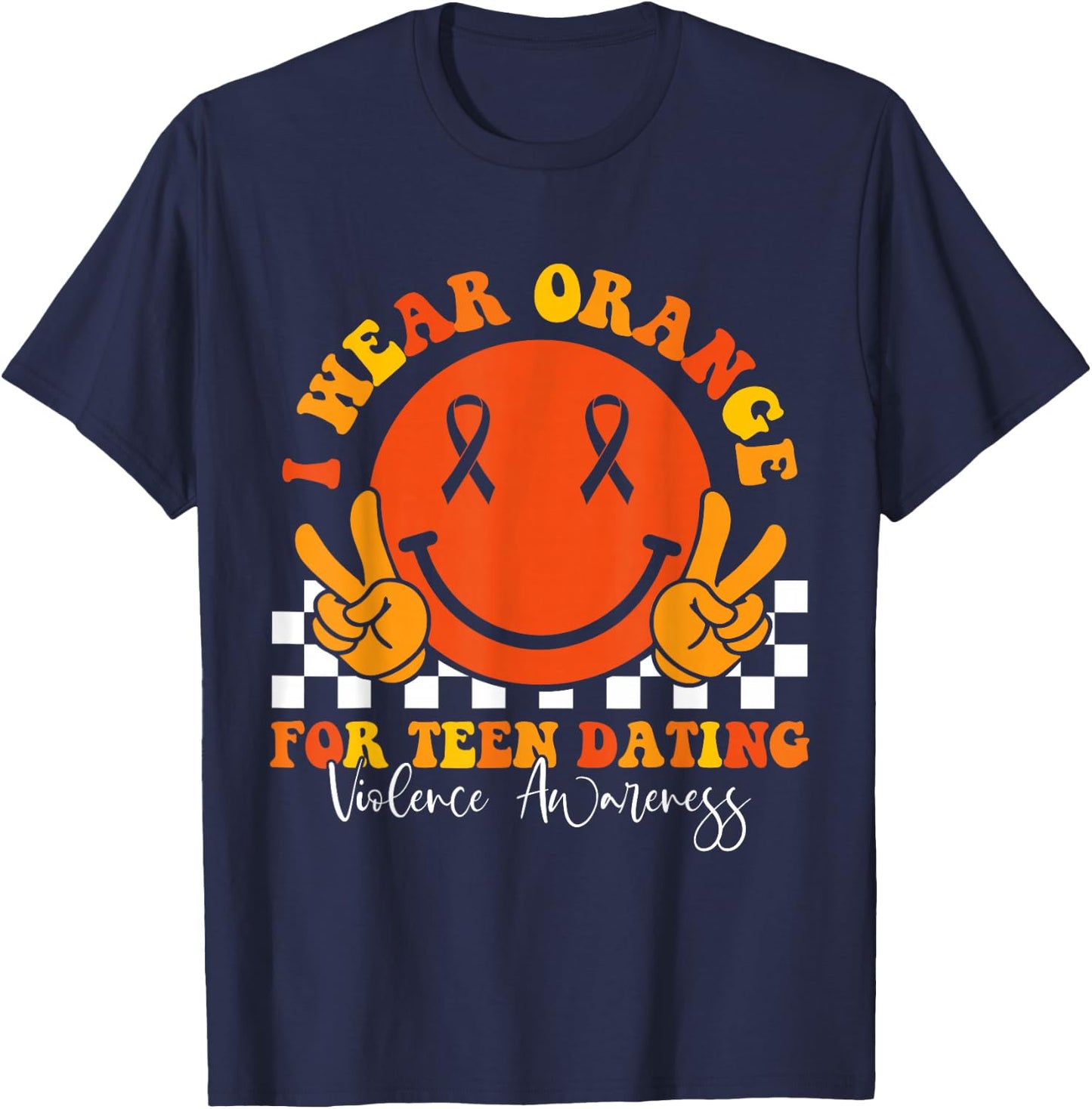 Teen Dating Violence Awareness Orange ribbon teen T-Shirt - T-Shirt | Navy