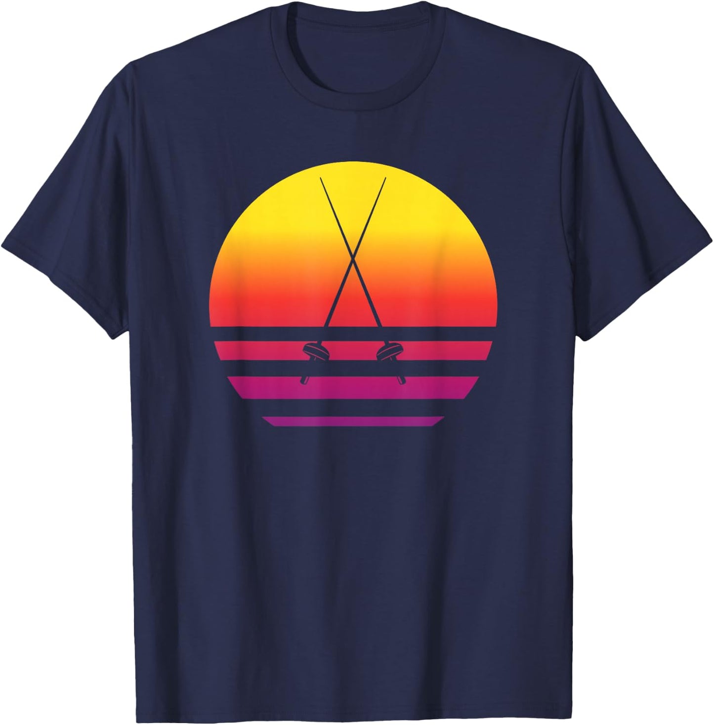 Fencing Retro Style Vintage T-Shirt - T-Shirt | Navy