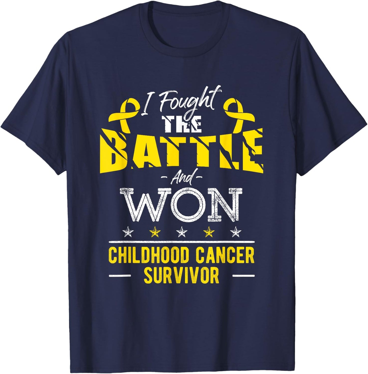 Childhood Cancer Awareness Cancer Survivor Fighter T-Shirt - T-Shirt | Navy