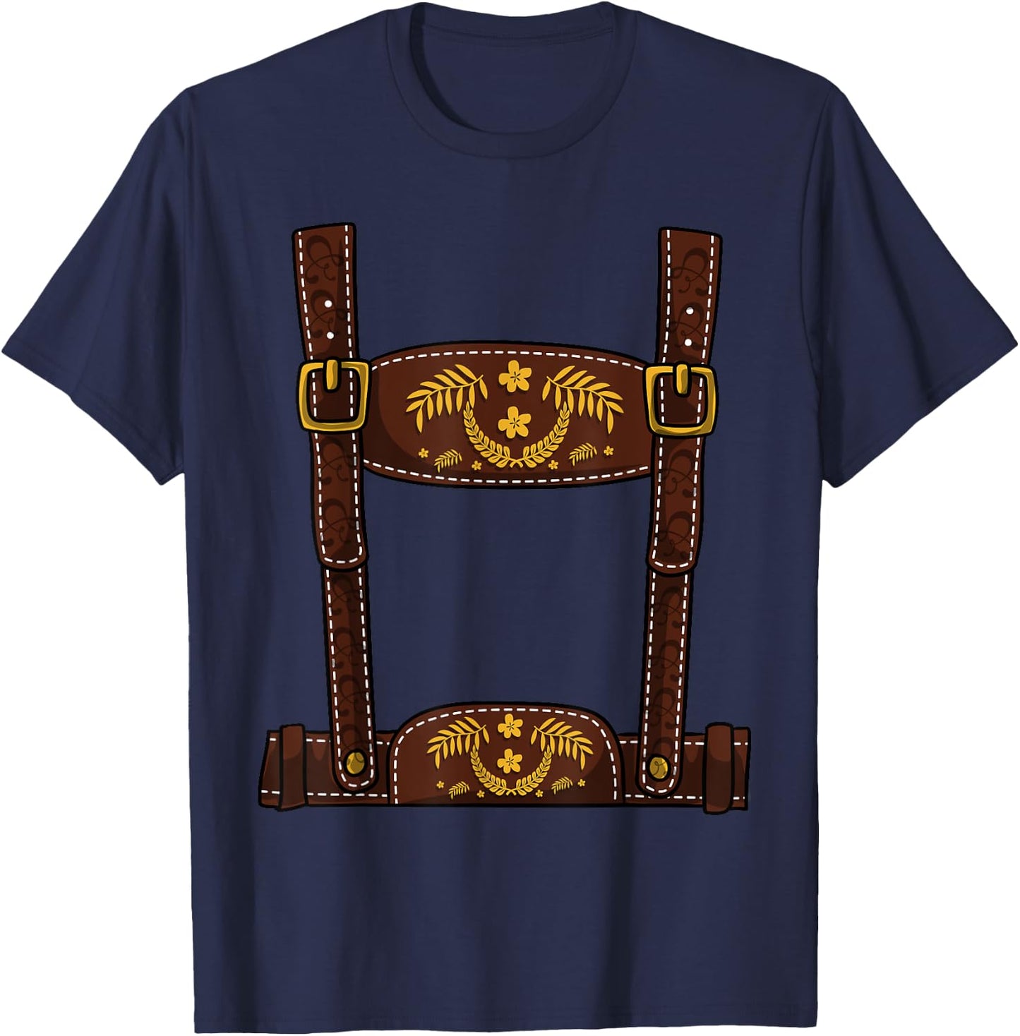 Oktoberfest Halloween Costume - Lederhosen T-Shirt - T-Shirt | Navy