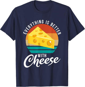 Everything is better with Cheese Snack Cheese T-Shirt - T-Shirt | Navy
