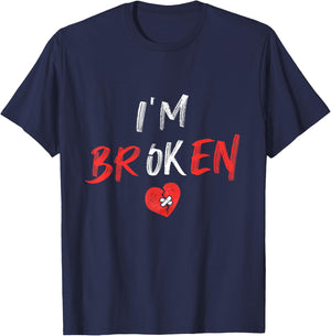I’m Ok Broken Invisible Illness Men Women I Am Ok Broken T-Shirt - T-Shirt | Navy