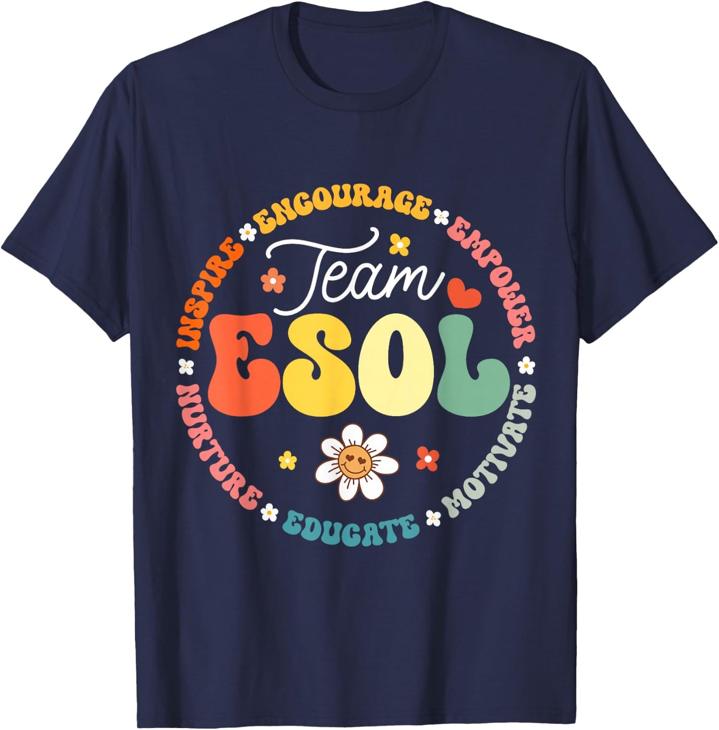 Team ESOL Teachers and Students Back To School Squad T-Shirt - T-Shirt | Navy