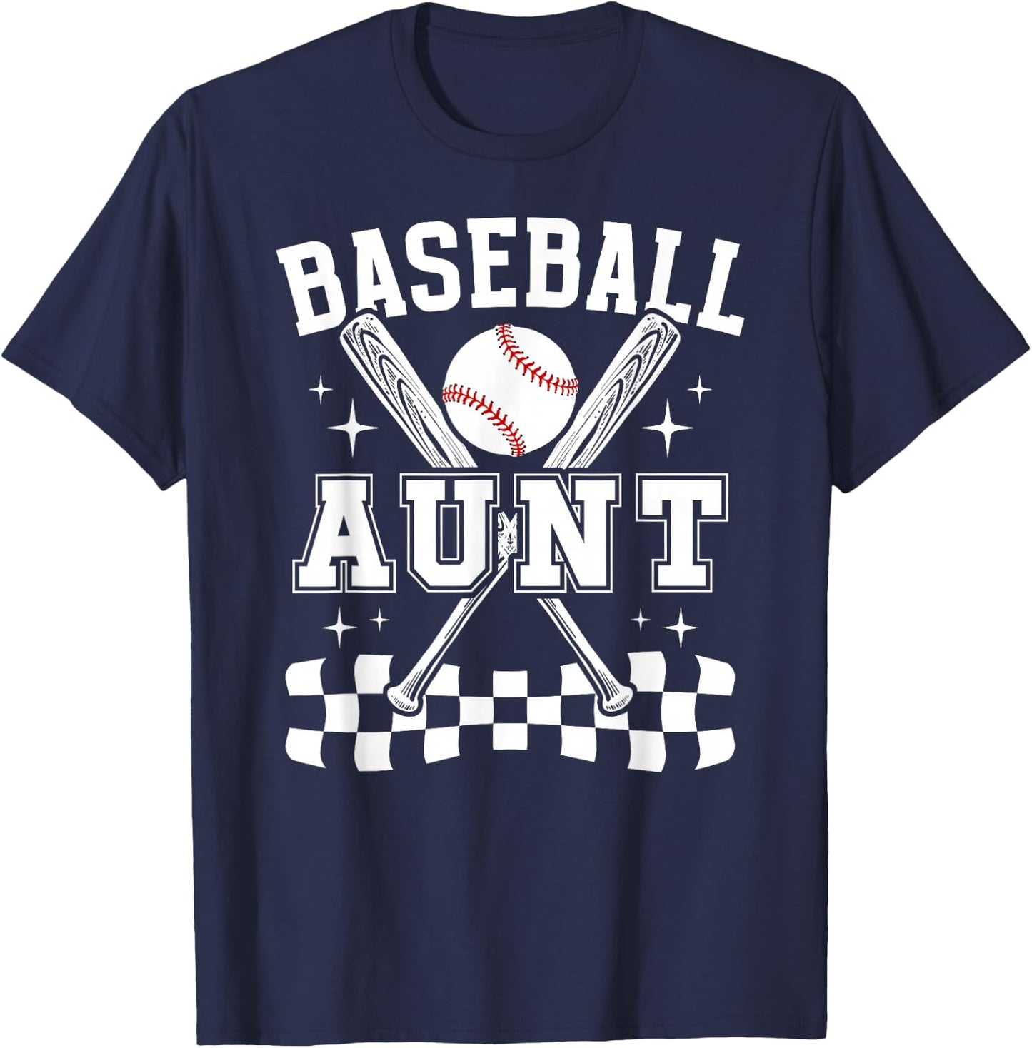 Baseball Aunt Of A Baseball Player Auntie T-Shirt - T-Shirt | Navy