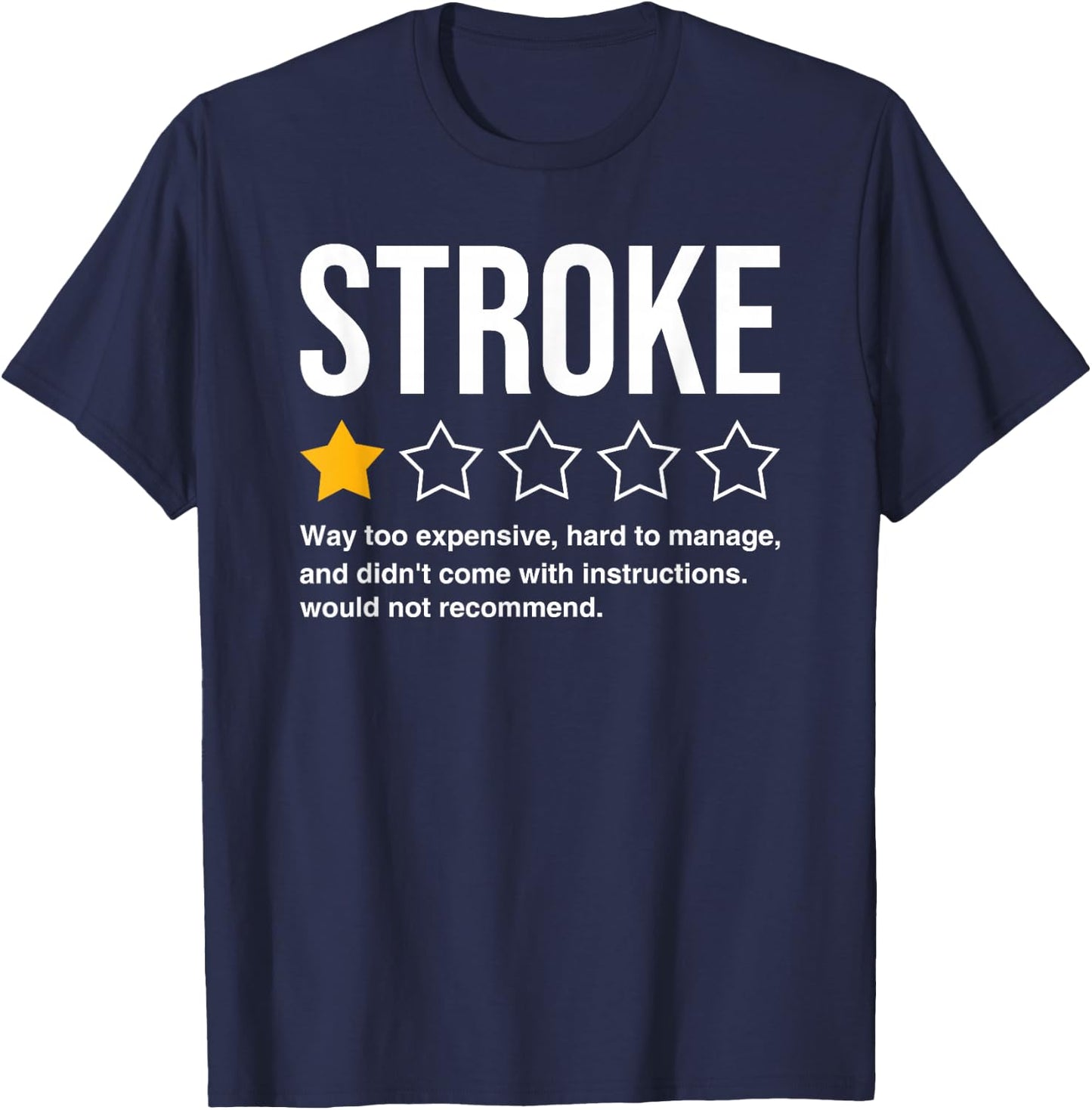 Stroke Survivor Heart Disease Warrior Fighter Cardiac Arrest T-Shirt - T-Shirt | Navy