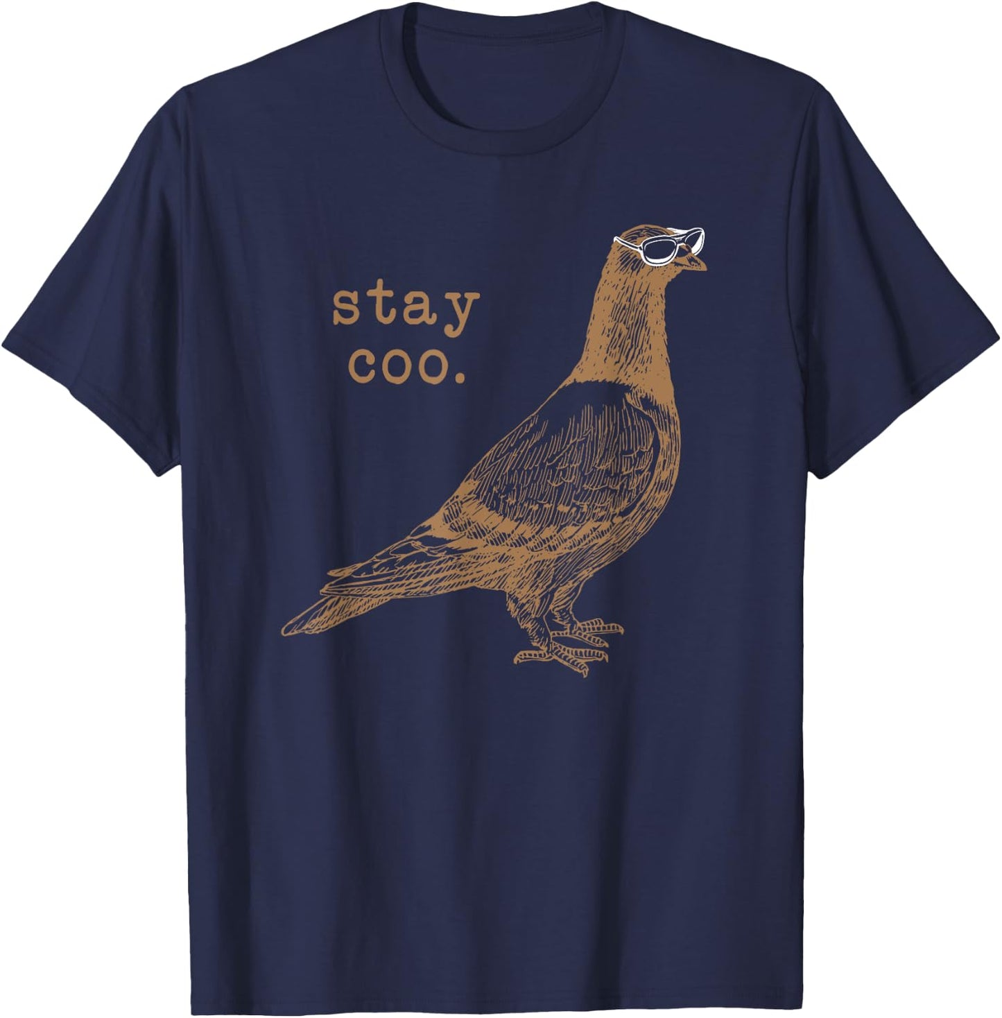 Fun Pigeon Shirt, Cool Bird With Sunglasses Pun Gift T-Shirt - T-Shirt | Navy
