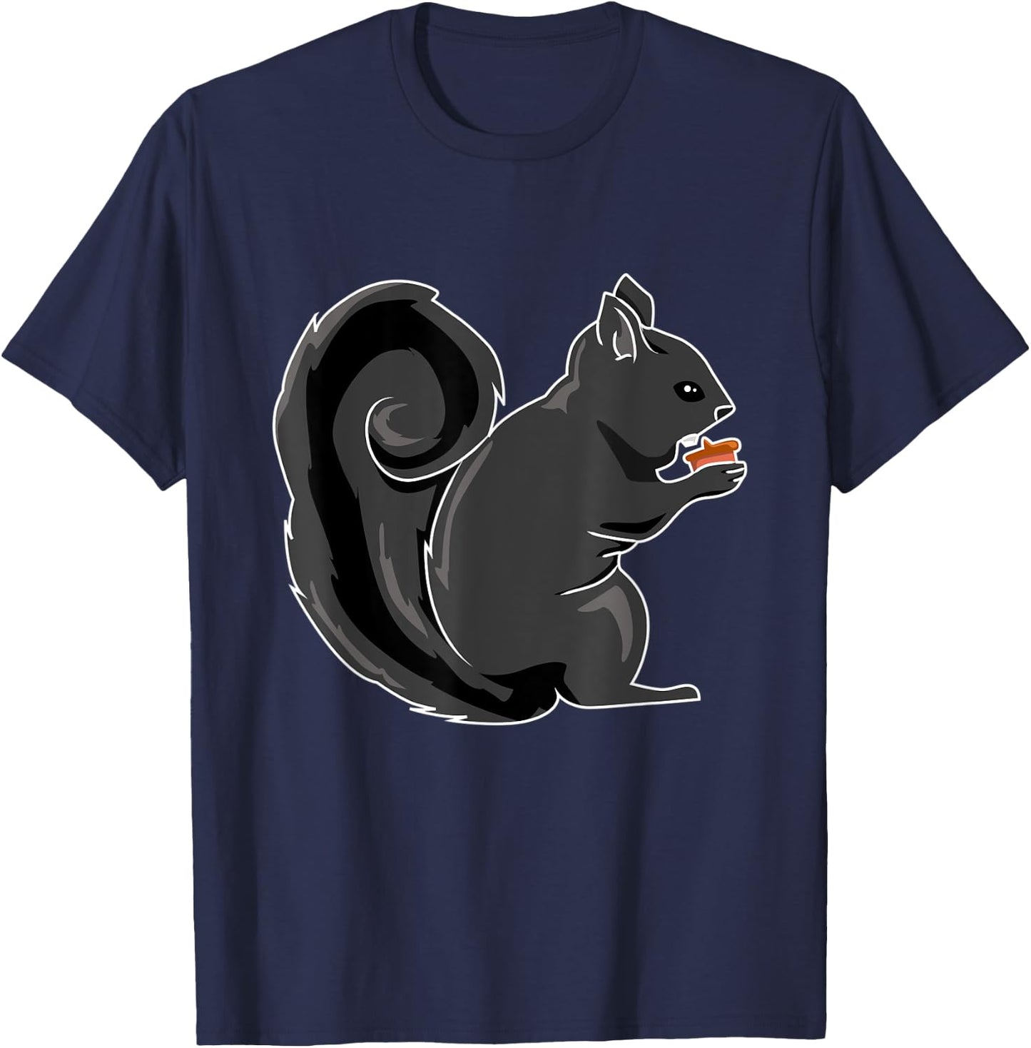 Black Squirrel Animal Nuts T-Shirt - T-Shirt | Navy
