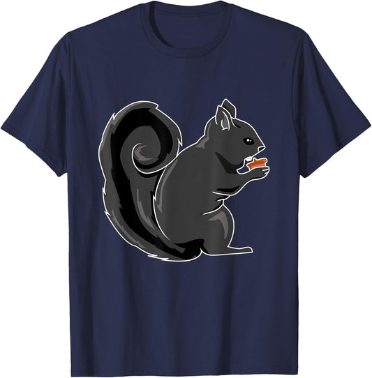 Black Squirrel Animal Nuts T-Shirt - T-Shirt | Navy