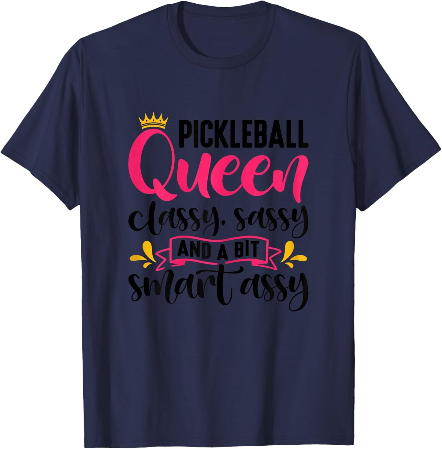 Funny Pickleball Queen Graphic Pickleball Player T-Shirt - T-Shirt | Navy