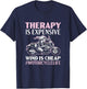 Therapy Is Expensive Wind Is Cheap Motorcycle Life T-Shirt - T-Shirt | Navy