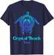 Crystal Beach Texas TX Souvenirs Tropical Blue Sea Turtle Women Girls Kids T-Shirt - T-Shirt | Navy