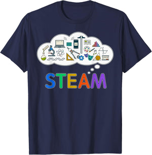 Back to School STEM and STEAM Shirt for Teachers and Kids T-Shirt - T-Shirt | Navy