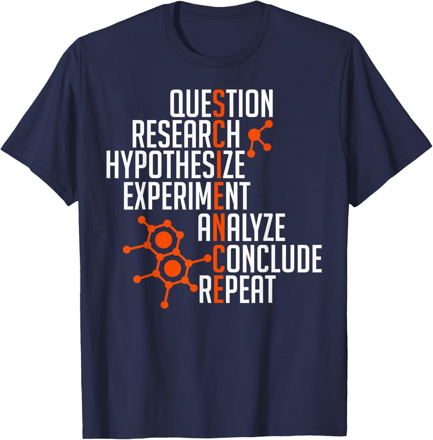 Scientific Method Crossword Shirt T-Shirt - T-Shirt | Navy