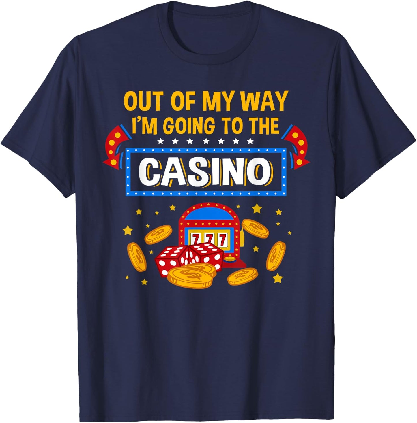 Funny Casino Design Women Casino Gambler Gambling T-Shirt - T-Shirt | Navy