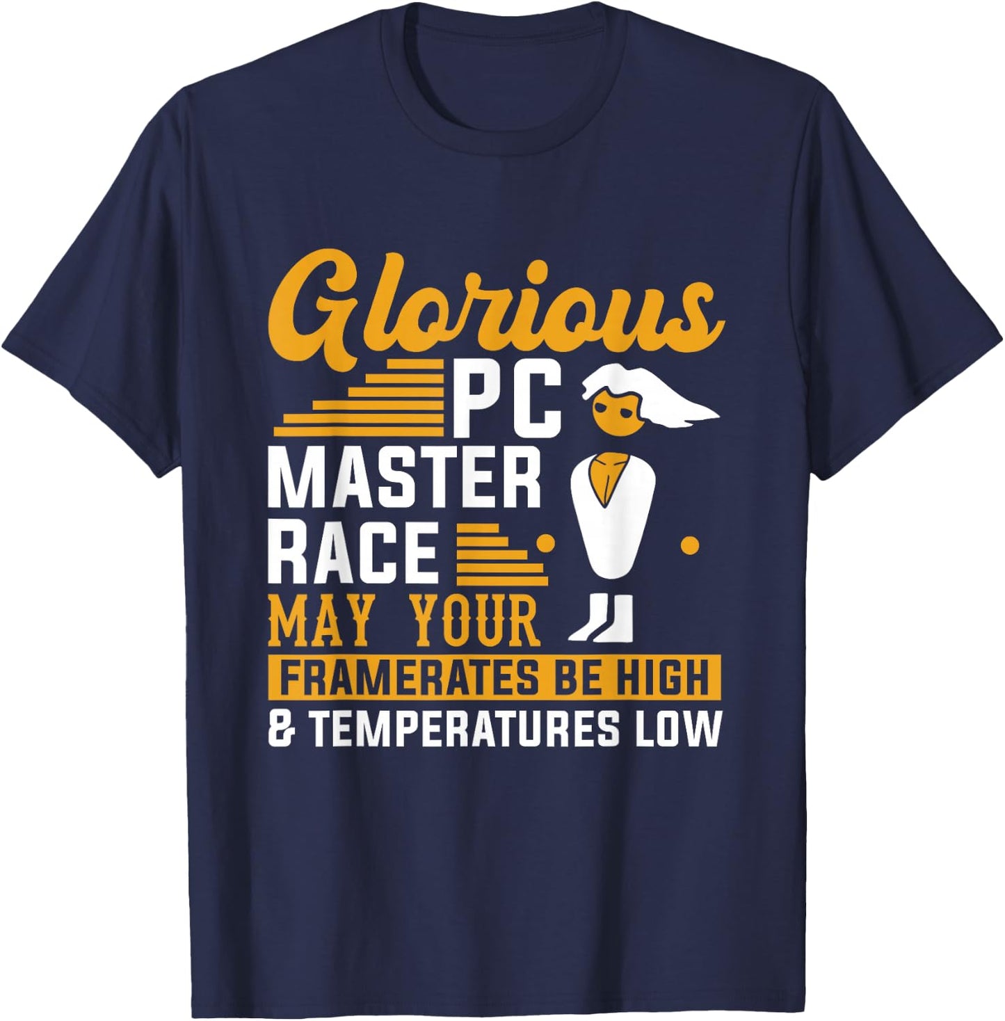 PC Computer Master Race CPU Framerate High Gaming Gift Gamer T-Shirt - T-Shirt | Navy