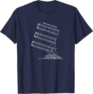 Music Sheet without Sheet Music - The Sound of Silence T-Shirt - T-Shirt | Navy