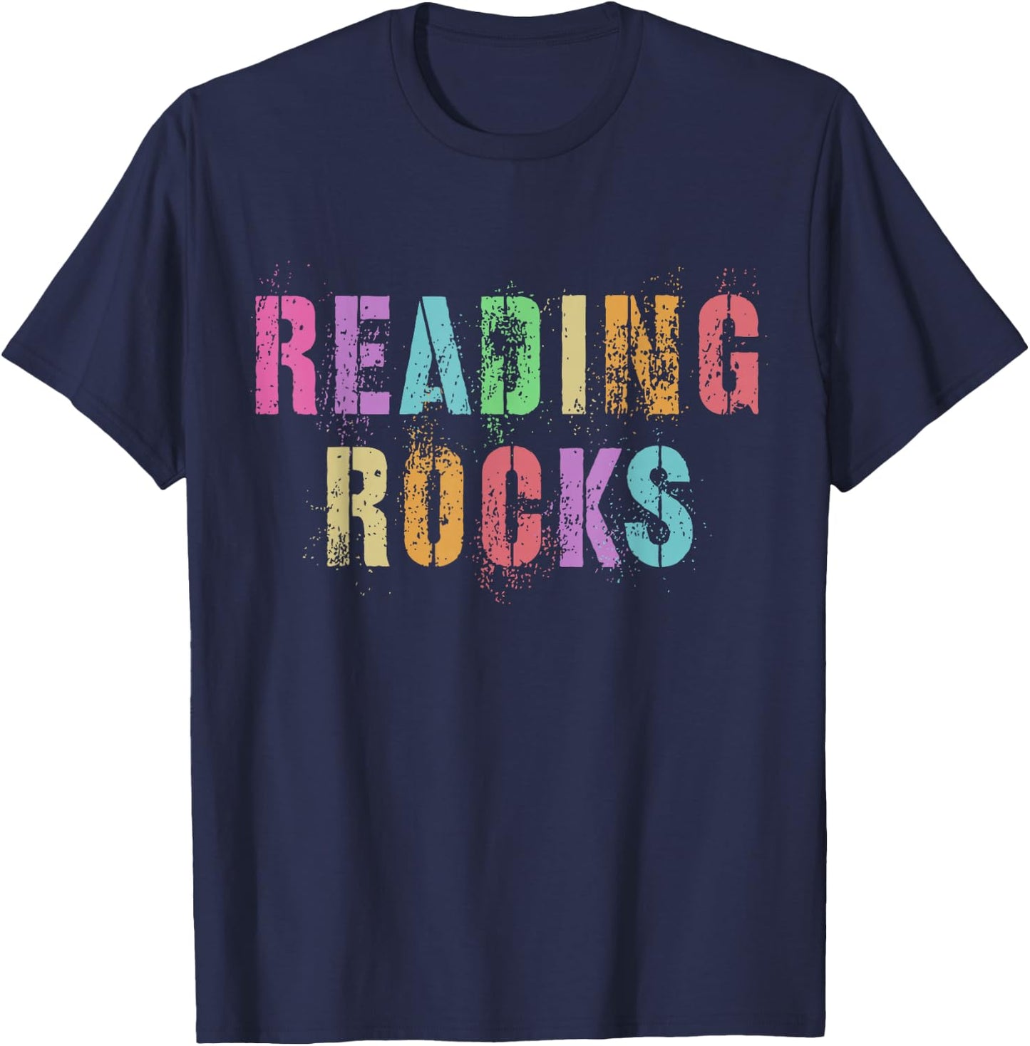 READING ROCKS English Teacher ELA ABCD Read Star Kinder T-Shirt - T-Shirt | Navy