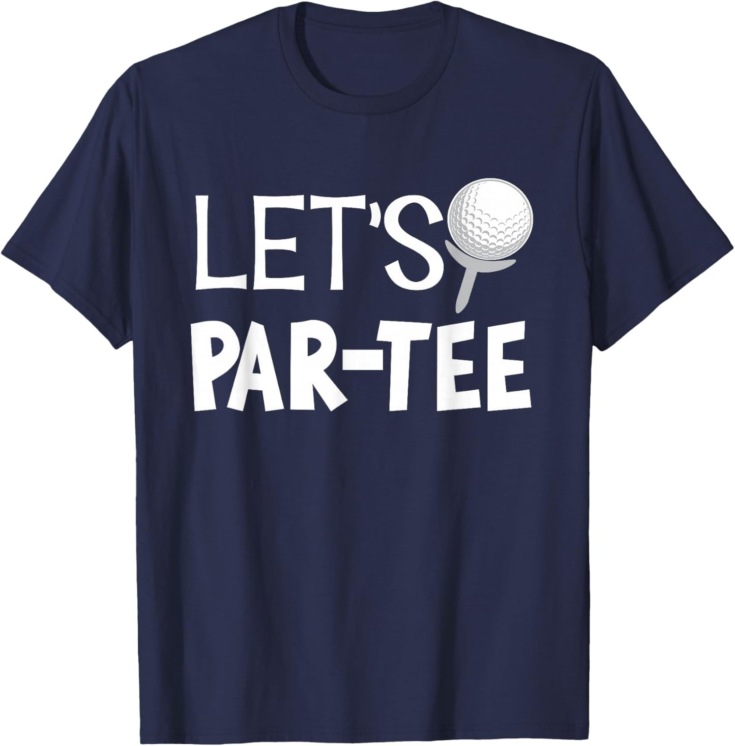 Let's Par Funny Golf Gifts -Adults Black Modern Golf T-Shirt - T-Shirt | Navy