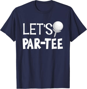Let's Par Funny Golf Gifts -Adults Black Modern Golf T-Shirt - T-Shirt | Navy