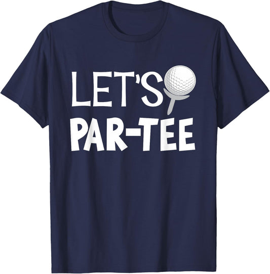 Let's Par Funny Golf Gifts -Adults Black Modern Golf T-Shirt - T-Shirt | Navy
