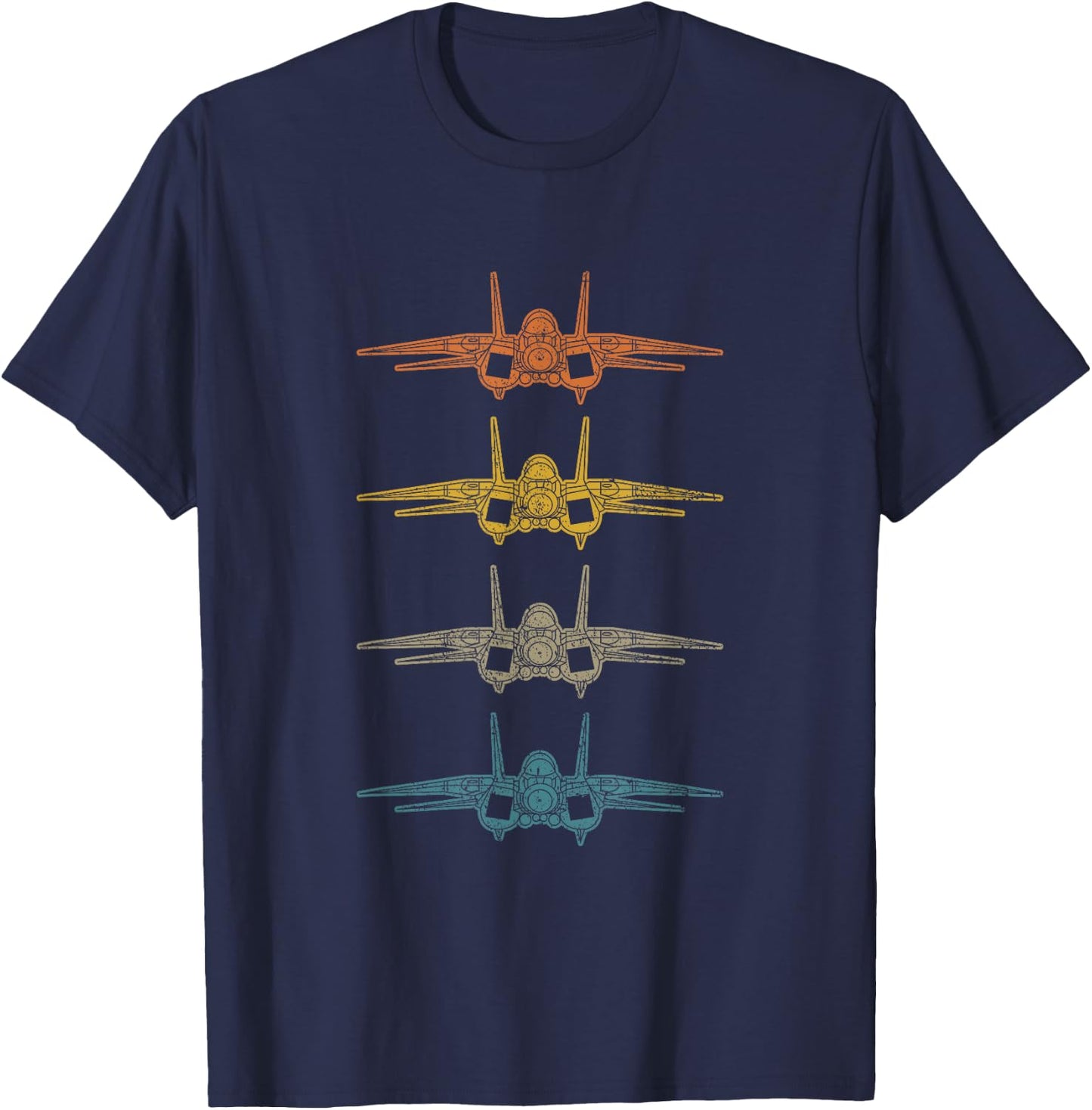 Retro F14 Tomcat Schematic Vintage F-14 Fighter Jet Lover T-Shirt - T-Shirt | Navy