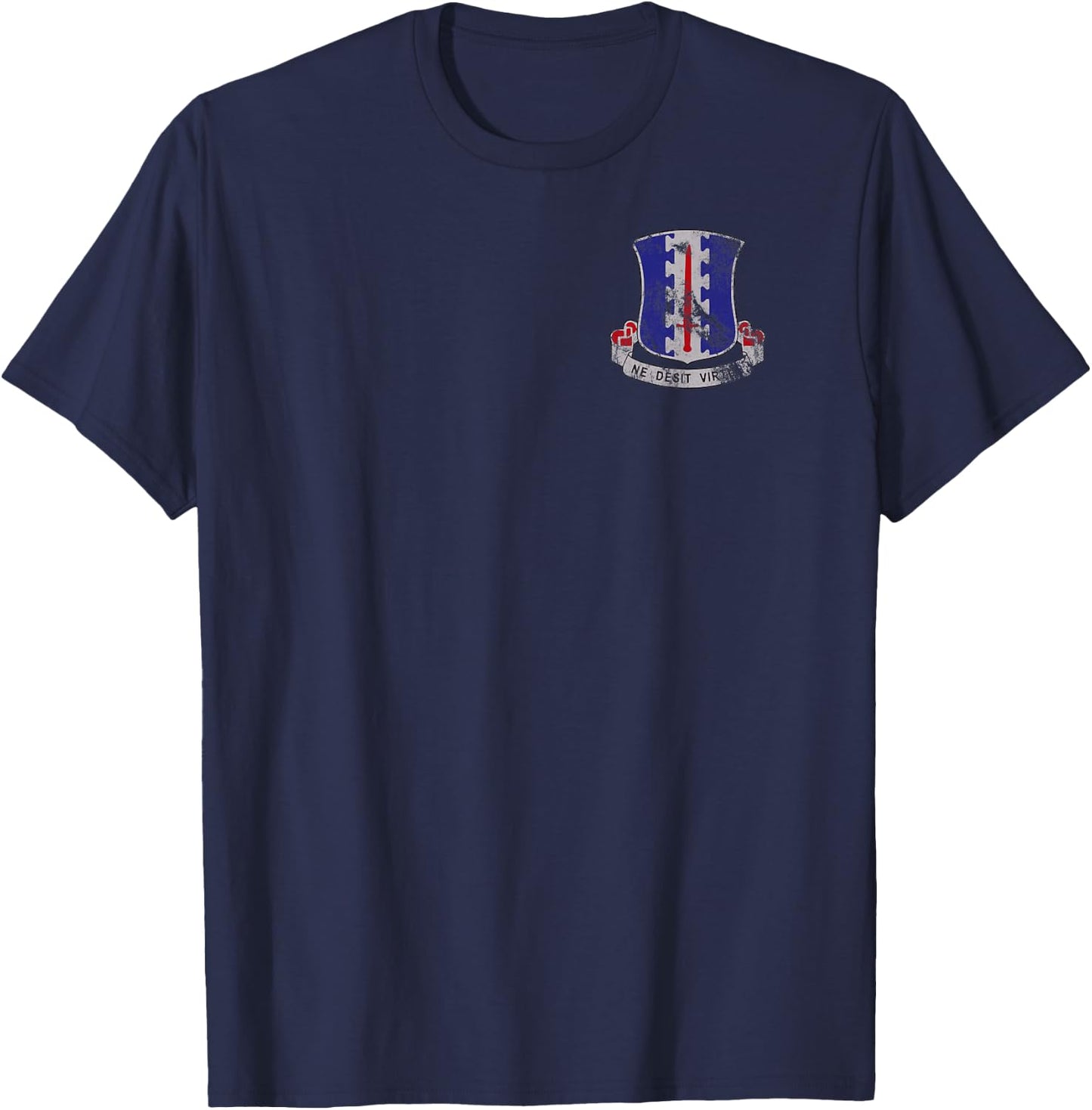 101st Airborne - 187th Regiment DUI - Rakkasans Distressed T-Shirt - T-Shirt | Navy