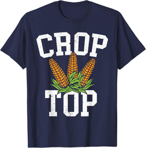 Crop Top Corn Farming Agriculturist Aggriculture Farmer T-Shirt - T-Shirt | Navy
