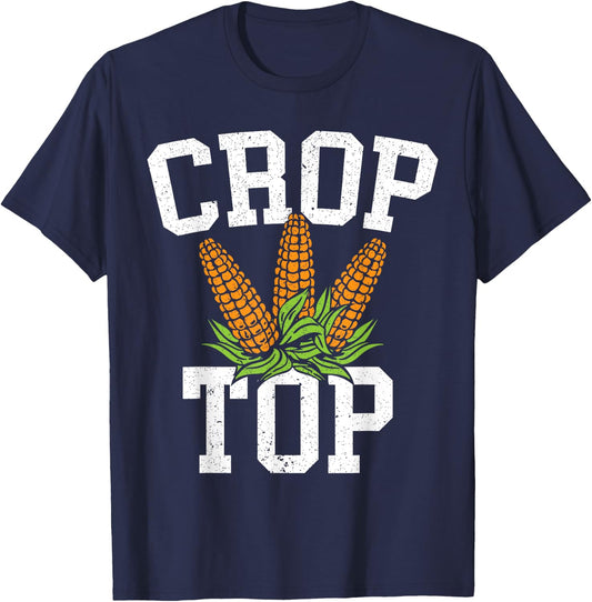 Crop Top Corn Farming Agriculturist Aggriculture Farmer T-Shirt - T-Shirt | Navy