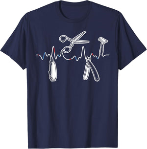 Barbers Hair Retro Barber Lifeline Barbershop Men Women T-Shirt - T-Shirt | Navy