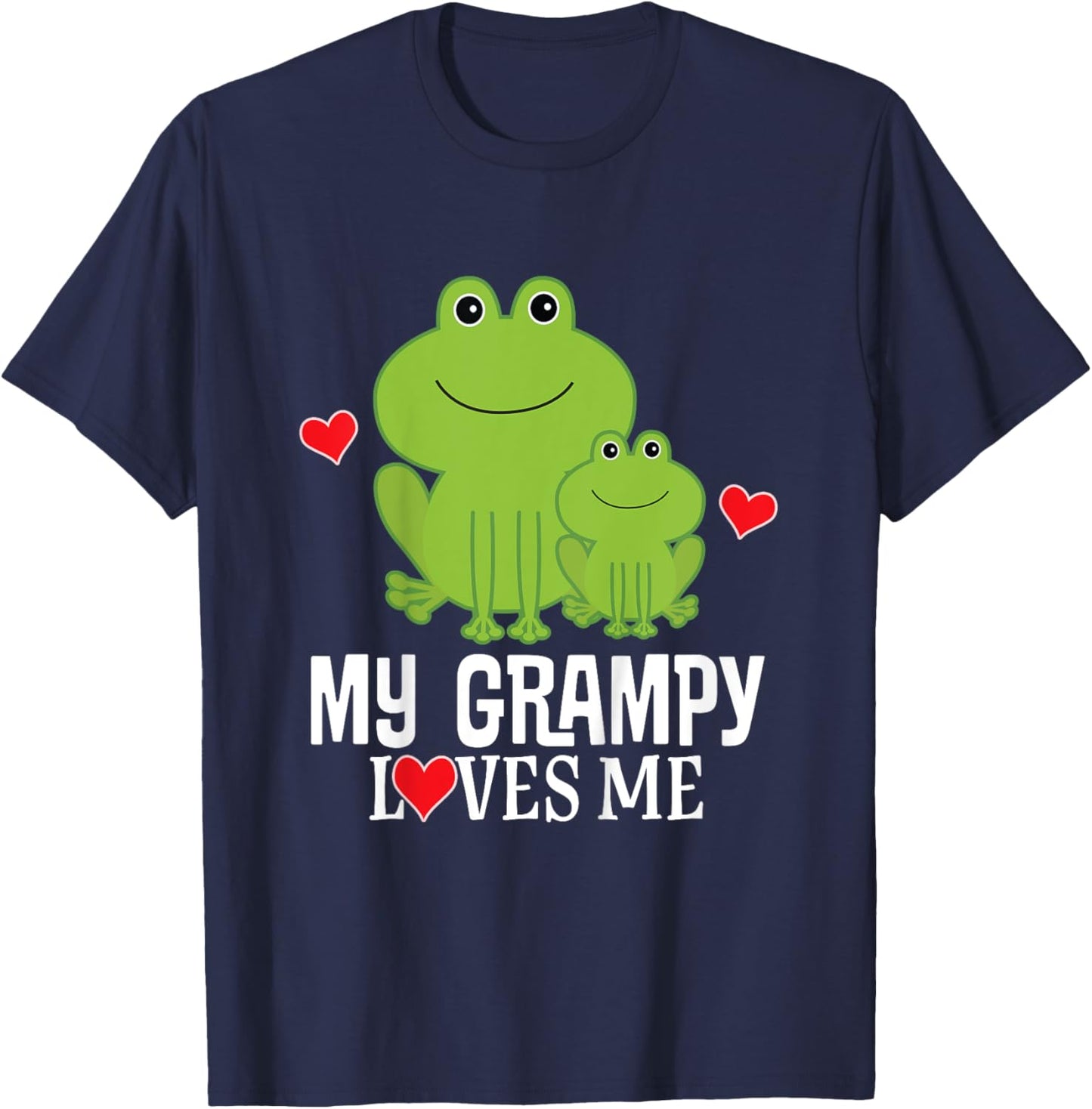 Kids My Grampy Loves Me Grandson T-Shirt - T-Shirt | Navy