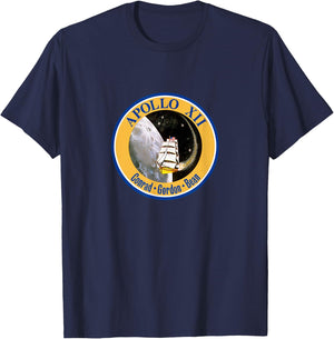 Apollo 12 Mission Patch Insignia Space Exploration T-Shirt - T-Shirt | Navy