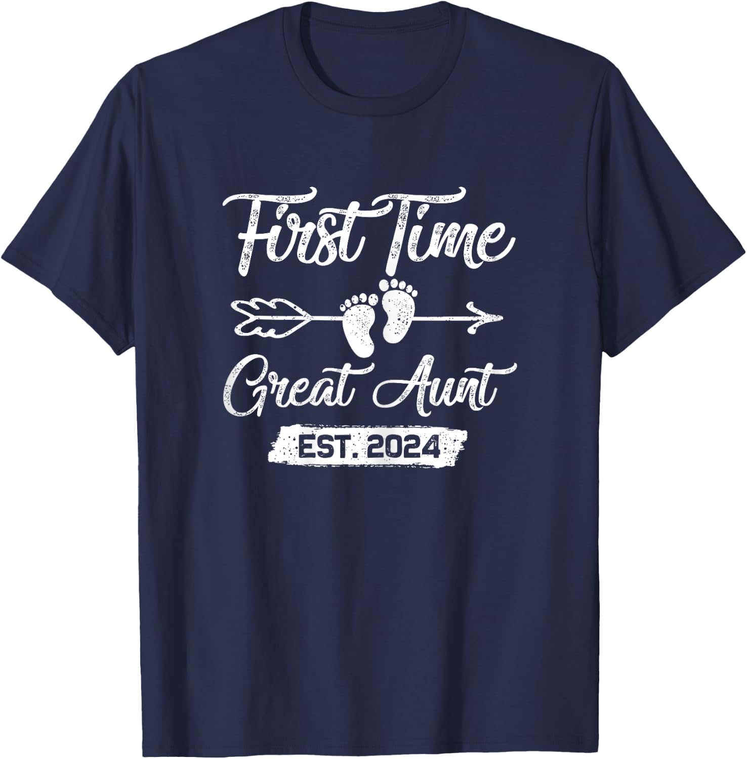 First time Great Aunt 2024 Mothers Day Great Aunt 2024 T-Shirt - T-Shirt | Navy