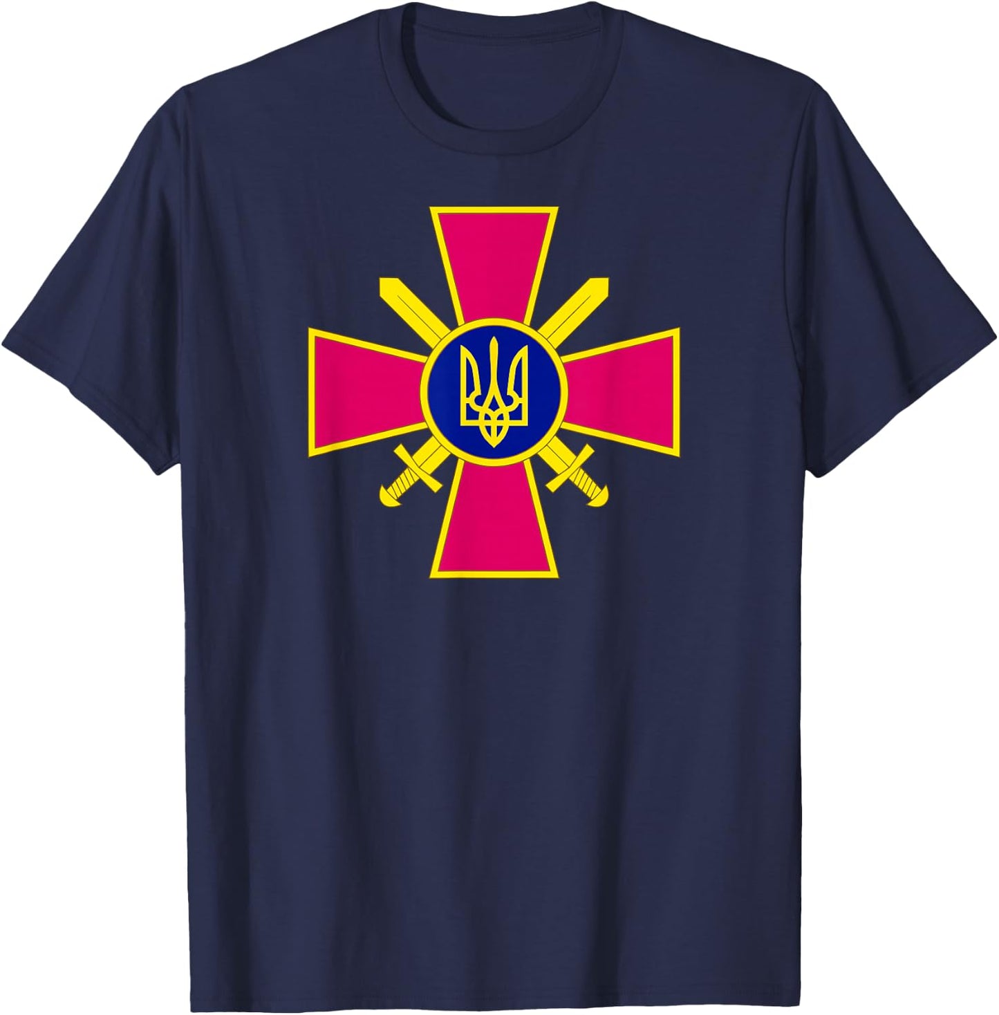 Ukraine Army - Ground Forces Emblem T-Shirt - T-Shirt | Navy