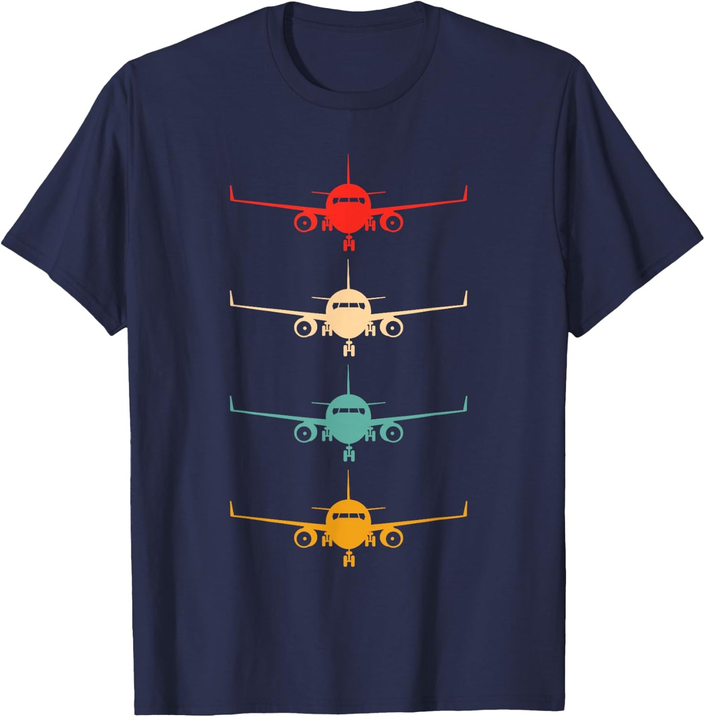 Aviation Airplane Flying Airline Funny Vintage Pilot Small T-Shirt - T-Shirt | Navy