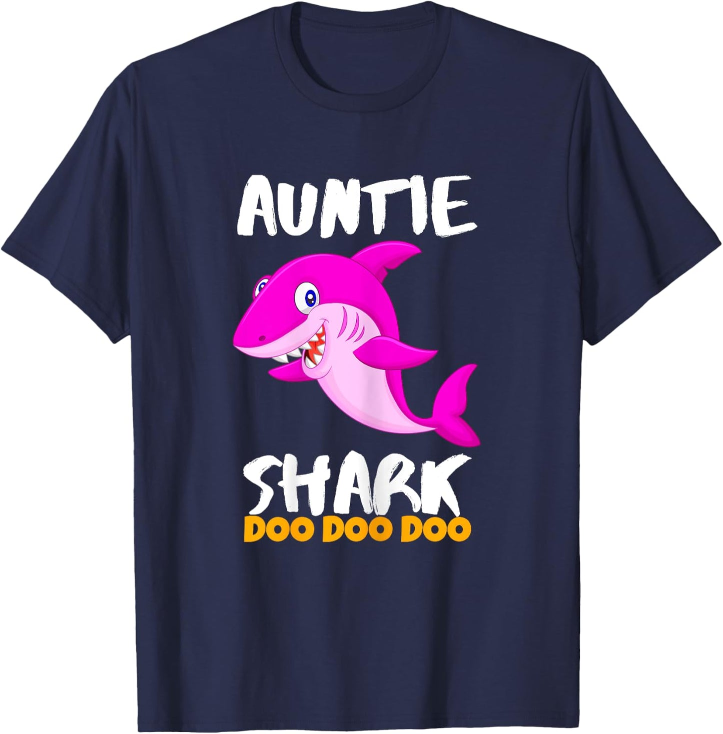 Auntie Shark Gift Last Minute T-Shirt - T-Shirt | Navy