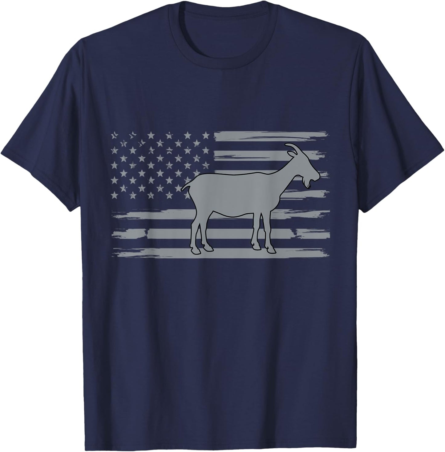 Goat USA American Flag Funny Goat Lover Owner Men Women Kids T-Shirt - T-Shirt | Navy