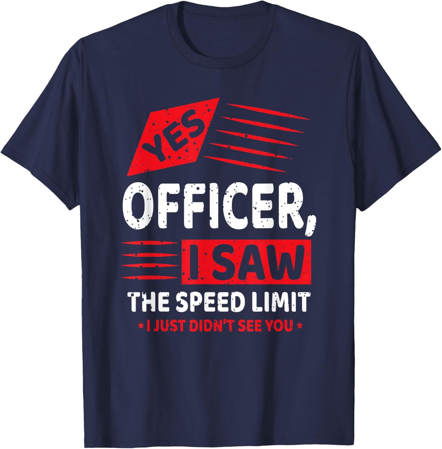 Funny Yes Officer Muscle Car Speedlimit Gears Mechanic T-Shirt - T-Shirt | Navy