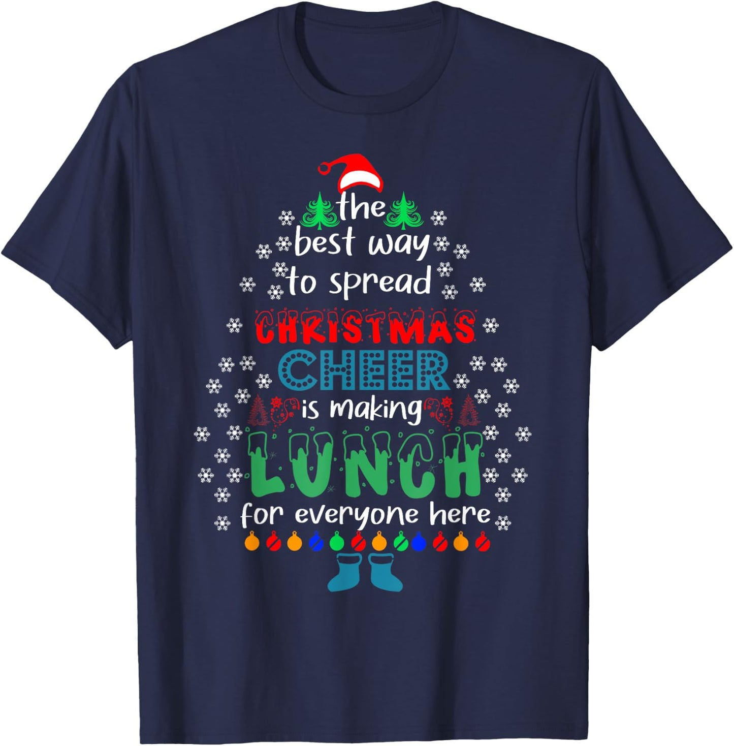 Funny Lunch Lady Christmas Cheer Christmas Xmas T-Shirt - T-Shirt | Navy