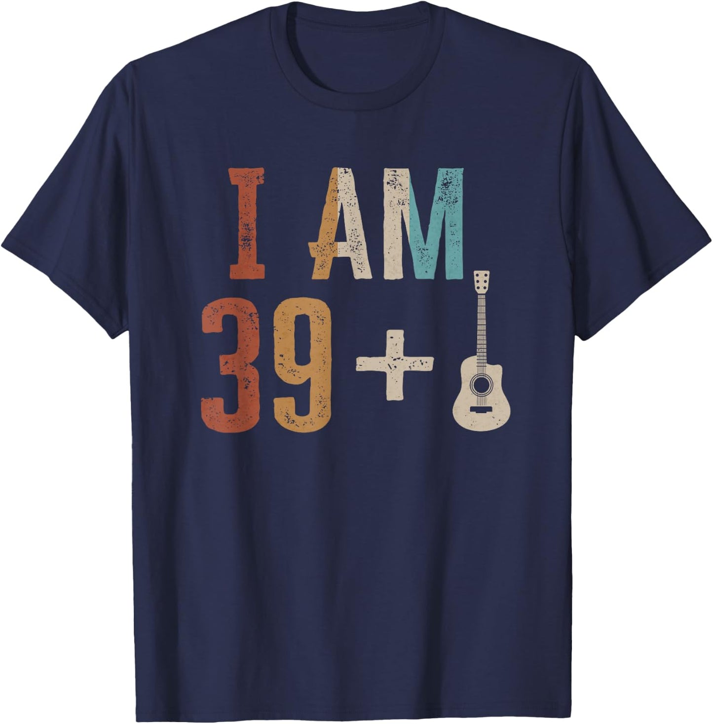 40th Birthday Guitarist Gifts Guitar Player 40 Year Old T-Shirt - T-Shirt | Navy