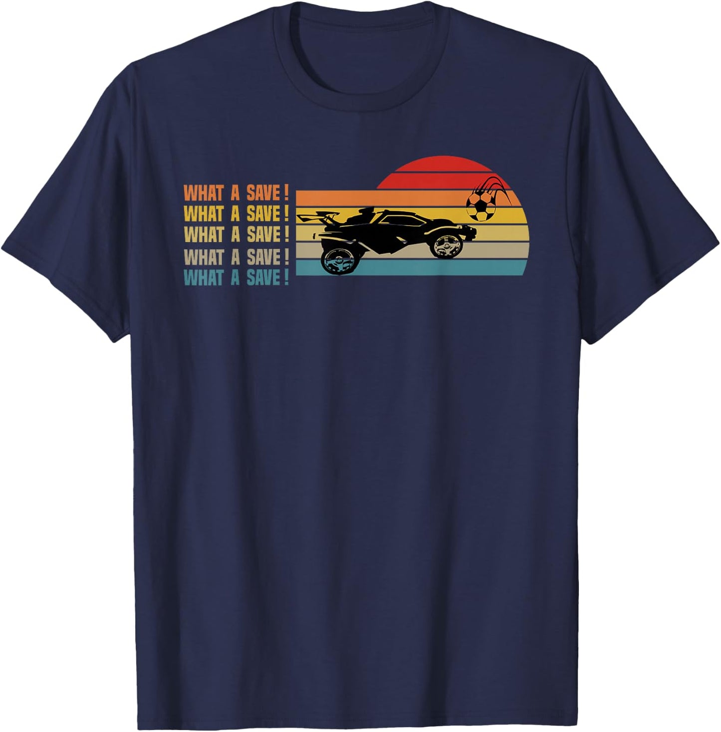 What a Rescue Vintage Retro Rocket Football car League T-Shirt - T-Shirt | Navy