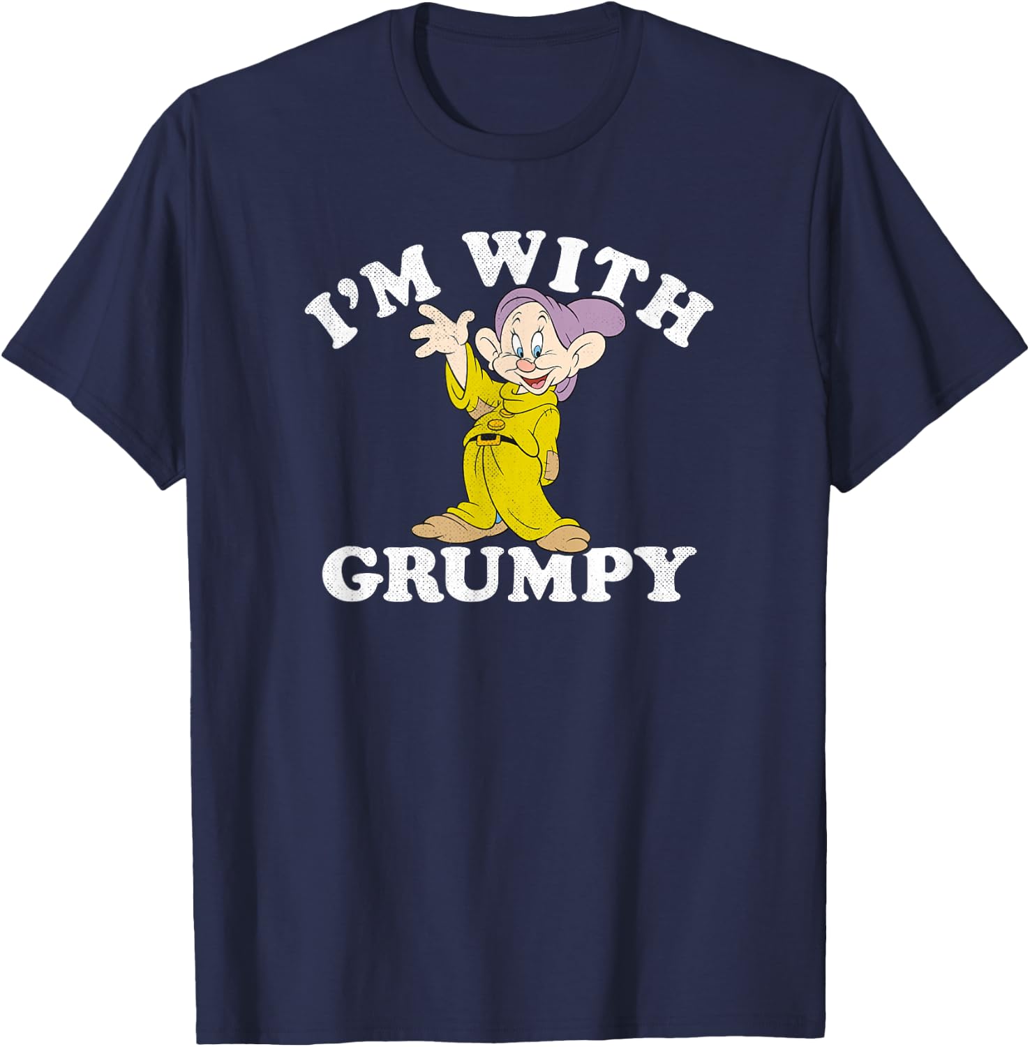 Disney Snow White & The Seven Dwarfs Dopey I'm With Grumpy T-Shirt - T-Shirt | Navy