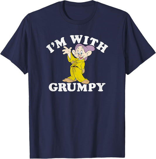 Disney Snow White & The Seven Dwarfs Dopey I'm With Grumpy T-Shirt - T-Shirt | Navy