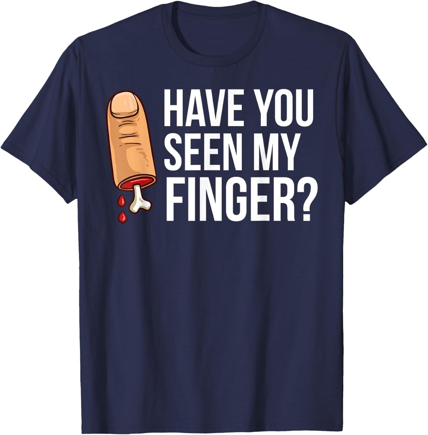 Missing Finger Prosthetic Amputation Recovery T-Shirt - T-Shirt | Navy
