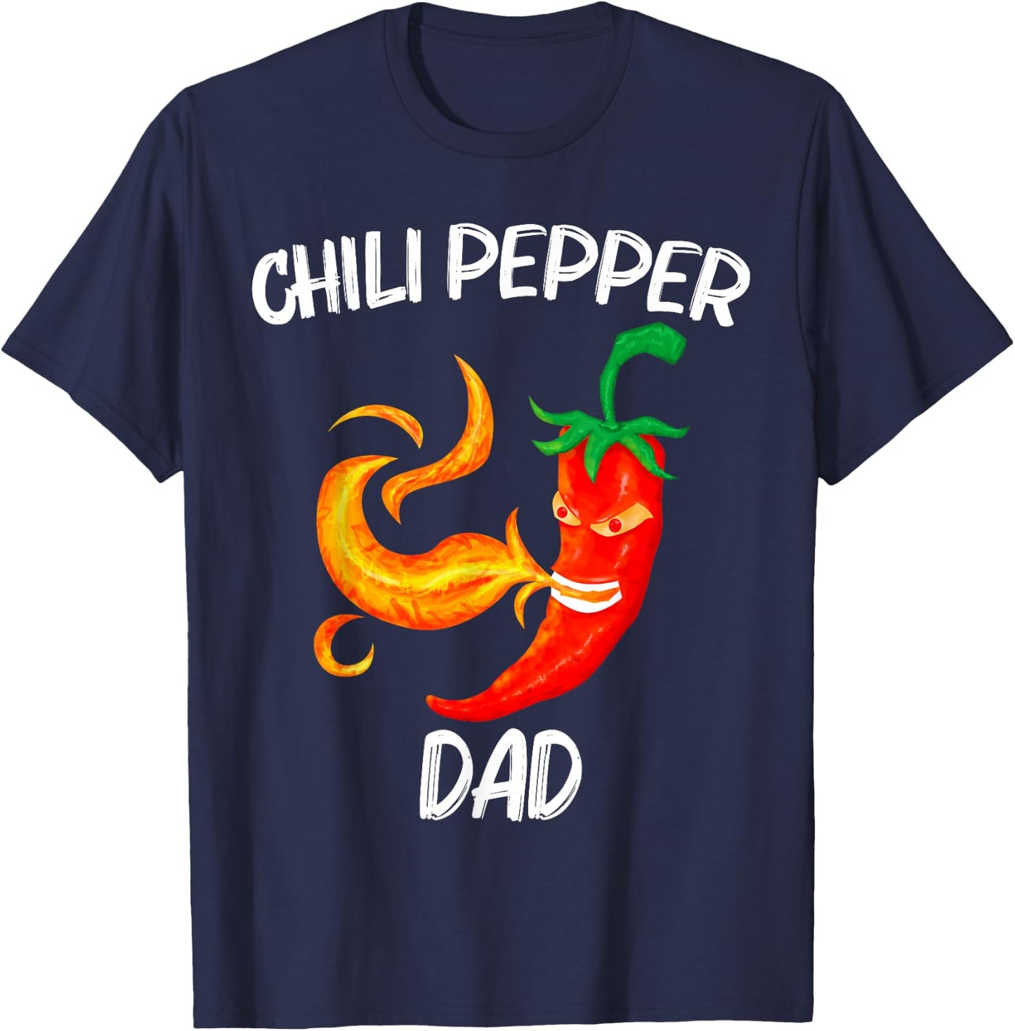 Funny Chili Pepper For Dad Father Red Spicy Flaming Jalapeno T-Shirt - T-Shirt | Navy